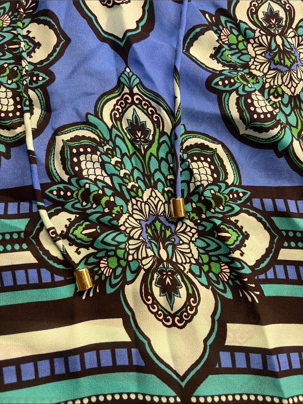 WOMENS KAARI BLUE FLORAL BORDERS TOP SIZE XL NWT - Picture 8 of 14